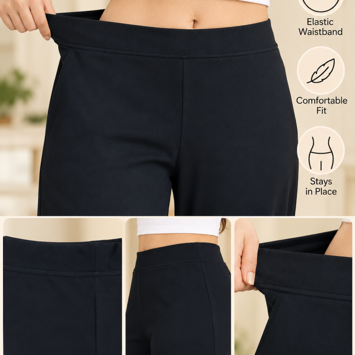 Elasticated Waistband Trouser, Relaxed Fit Bottom Wear for Daily Use